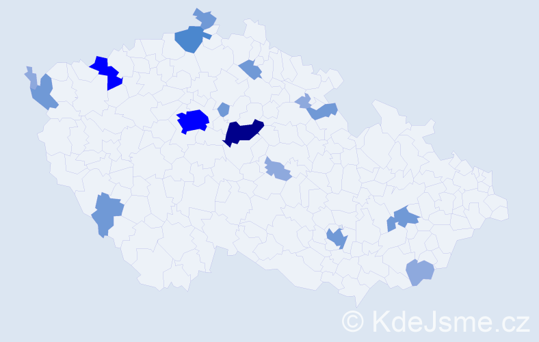 Příjmení: 'Ledašilová', počet výskytů 37 v celé ČR