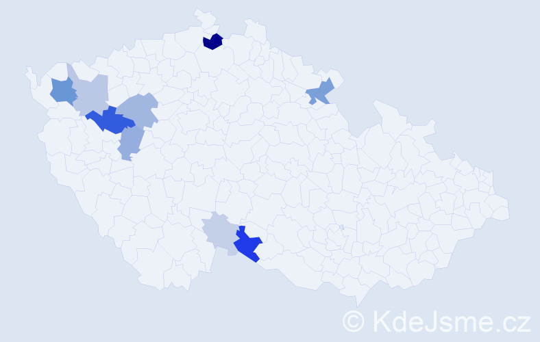Příjmení: 'Správka', počet výskytů 29 v celé ČR