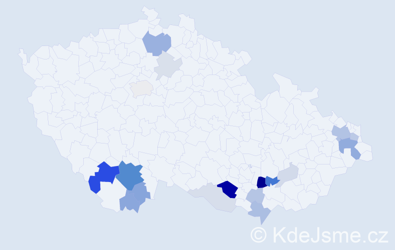 Příjmení: 'Remiáš', počet výskytů 54 v celé ČR