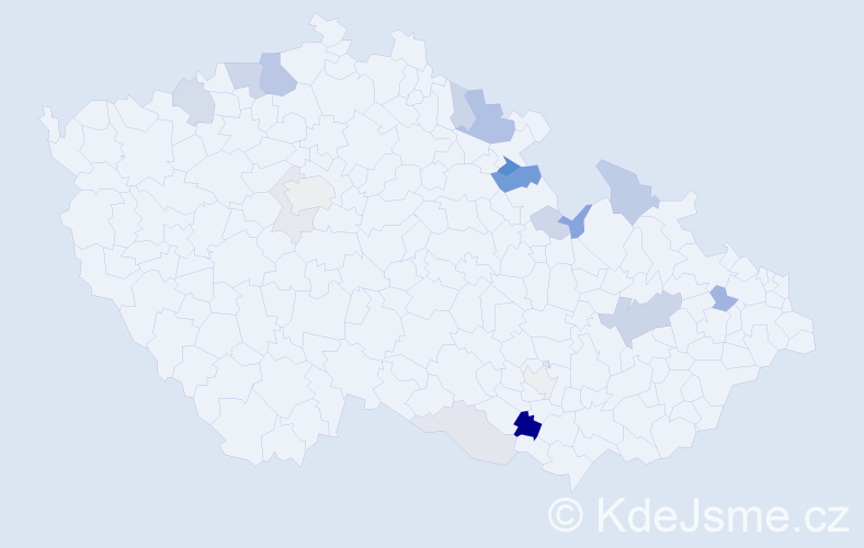 Příjmení: 'Tatai', počet výskytů 43 v celé ČR