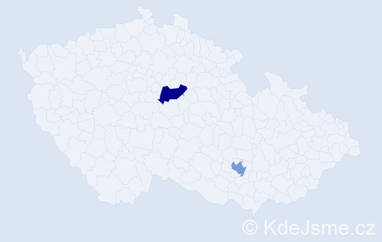 Příjmení: 'Lindénová', počet výskytů 2 v celé ČR