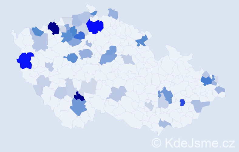 Příjmení: 'Marcin', počet výskytů 183 v celé ČR