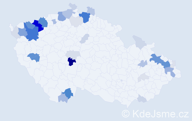 Příjmení: 'Šugar', počet výskytů 144 v celé ČR