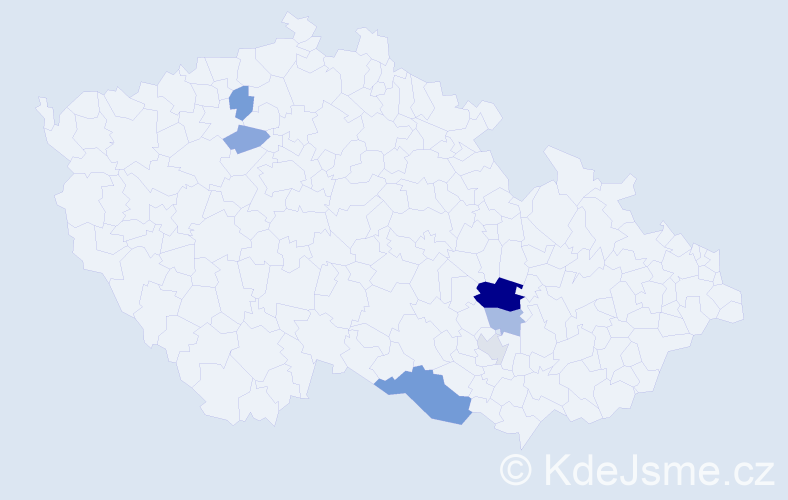 Příjmení: 'Zarbochová', počet výskytů 13 v celé ČR