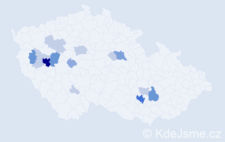 Příjmení: 'Pechmann', počet výskytů 42 v celé ČR
