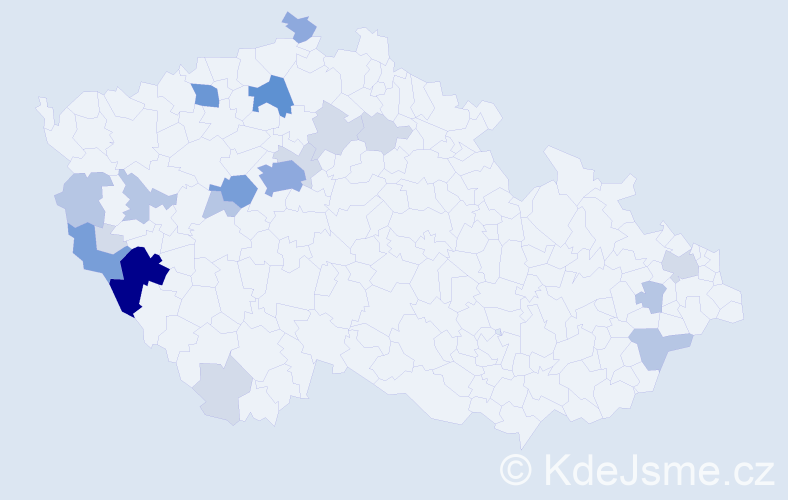 Příjmení: 'Pangerlová', počet výskytů 62 v celé ČR