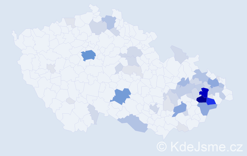 Příjmení: 'Zuzaňák', počet výskytů 193 v celé ČR