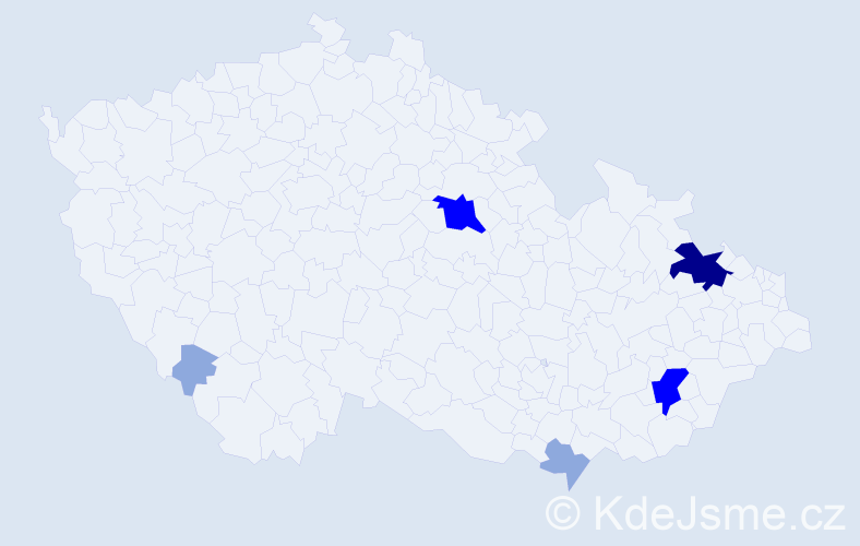 Příjmení: 'Barvič', počet výskytů 15 v celé ČR