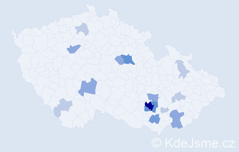 Příjmení: 'Taranzová', počet výskytů 38 v celé ČR