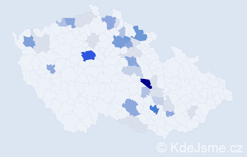 Příjmení: 'Drašar', počet výskytů 135 v celé ČR
