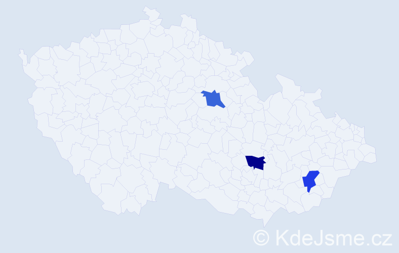 Příjmení: 'Bazar', počet výskytů 3 v celé ČR
