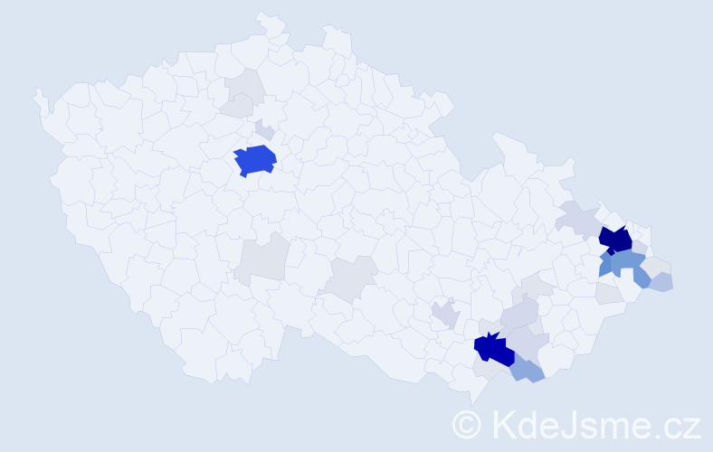 Příjmení: 'Nenička', počet výskytů 137 v celé ČR
