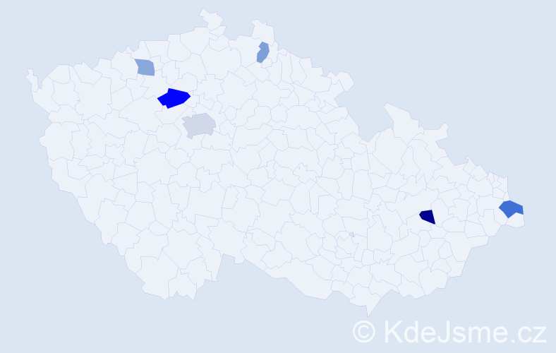 Příjmení: 'Datko', počet výskytů 10 v celé ČR