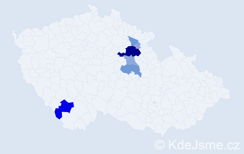 Příjmení: 'Parajová', počet výskytů 17 v celé ČR