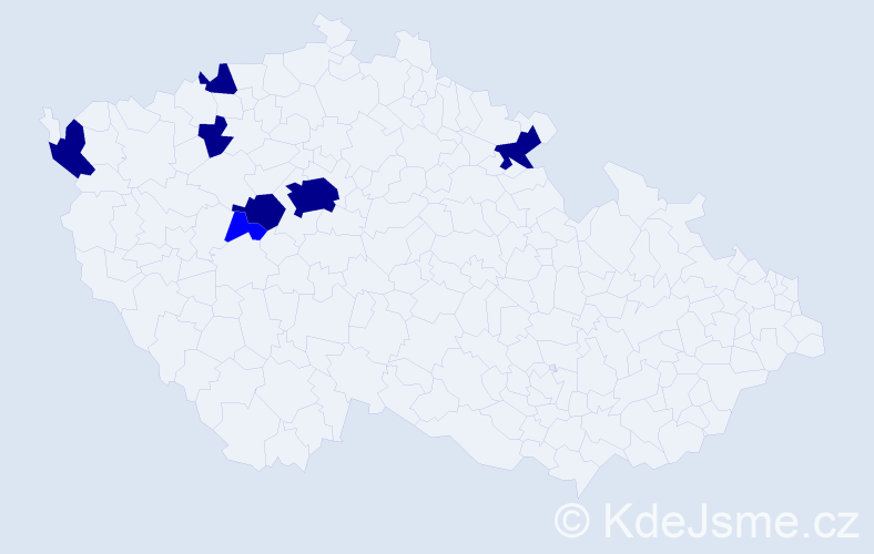 Příjmení: 'Smek', počet výskytů 13 v celé ČR