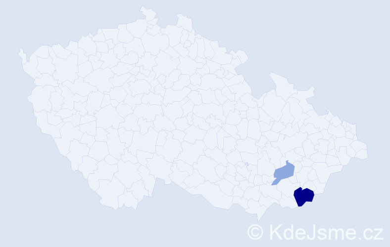 Příjmení: 'Bachurková', počet výskytů 7 v celé ČR