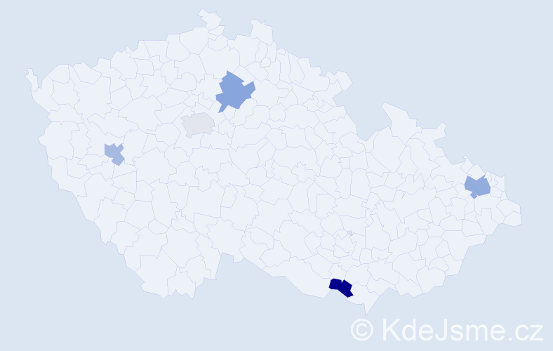 Příjmení: 'Pirščová', počet výskytů 6 v celé ČR
