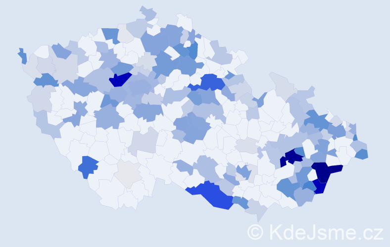 Příjmení: 'Špalek', počet výskytů 561 v celé ČR