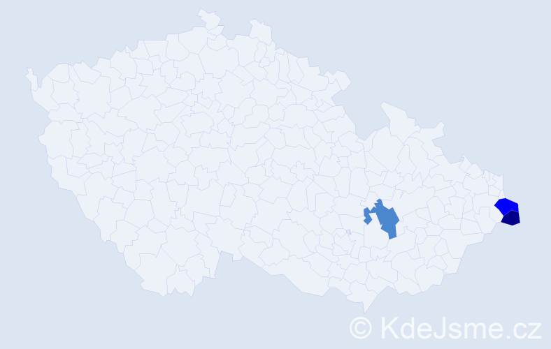 Příjmení: 'Segin', počet výskytů 6 v celé ČR