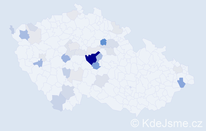 Příjmení: 'Haták', počet výskytů 87 v celé ČR