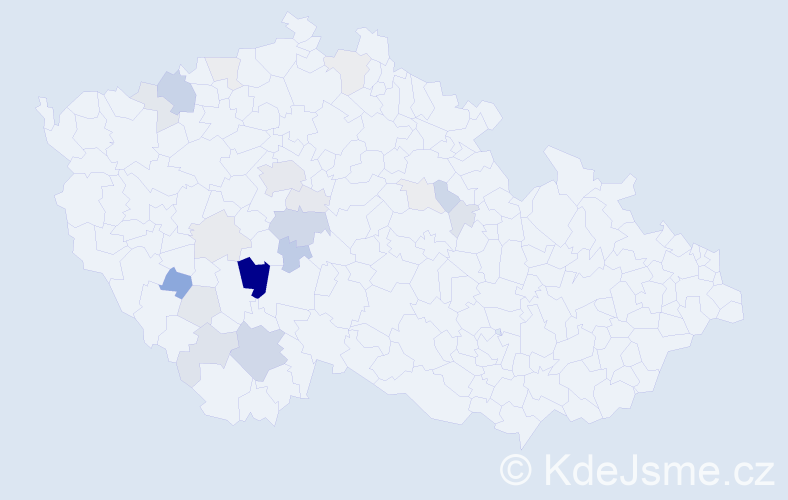 Příjmení: 'Koptišová', počet výskytů 53 v celé ČR