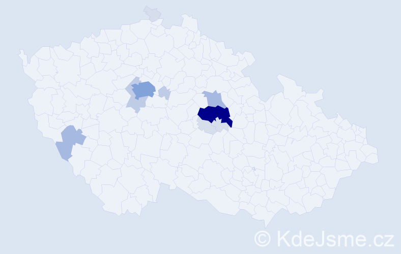 Příjmení: 'Kudrnková', počet výskytů 38 v celé ČR