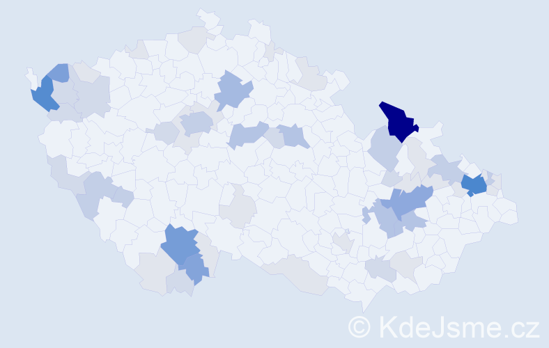 Příjmení: 'Salvová', počet výskytů 174 v celé ČR