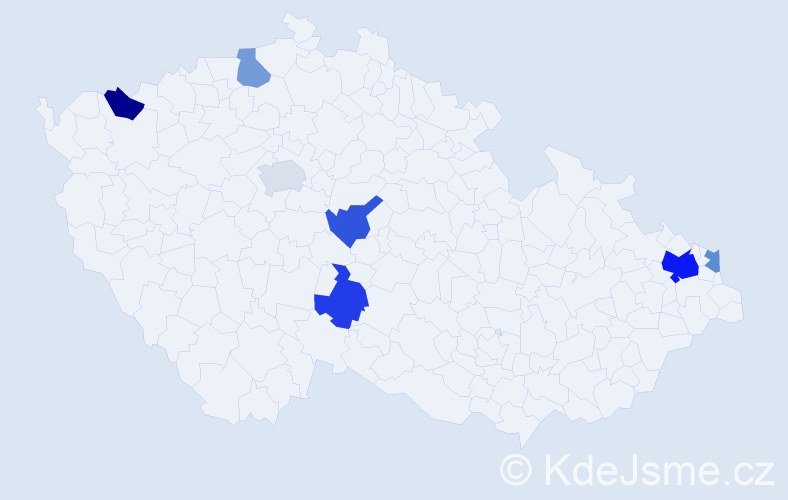 Příjmení: 'Márta', počet výskytů 11 v celé ČR