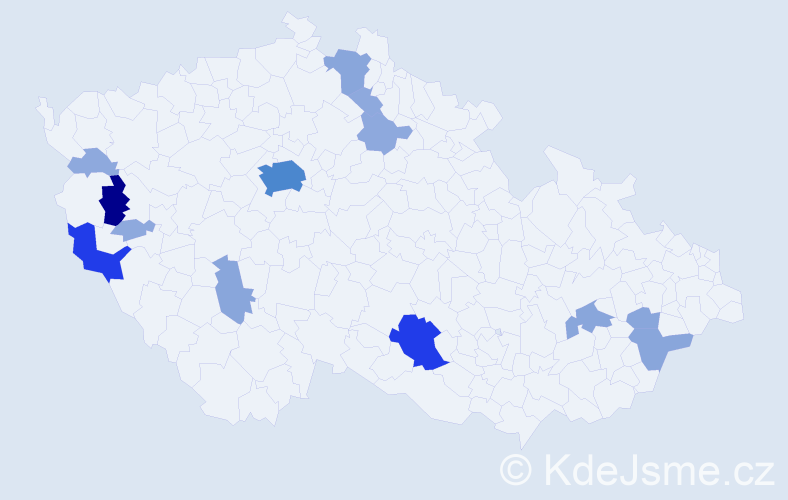 Příjmení: 'Paločková', počet výskytů 39 v celé ČR