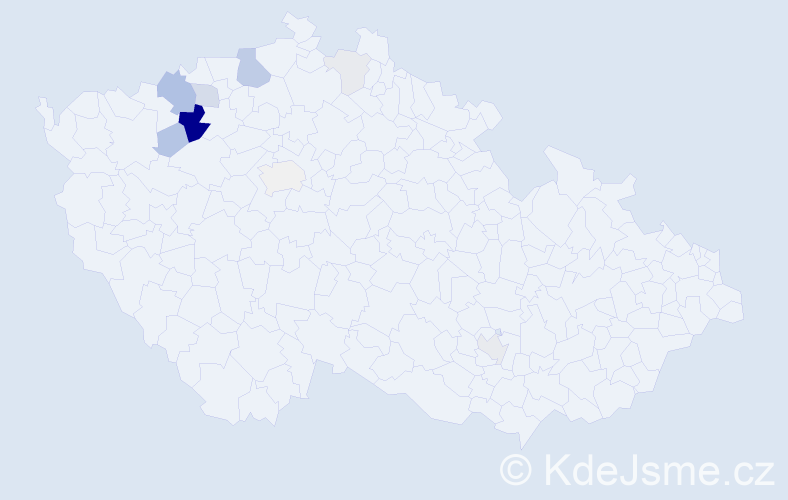 Příjmení: 'Kadet', počet výskytů 31 v celé ČR