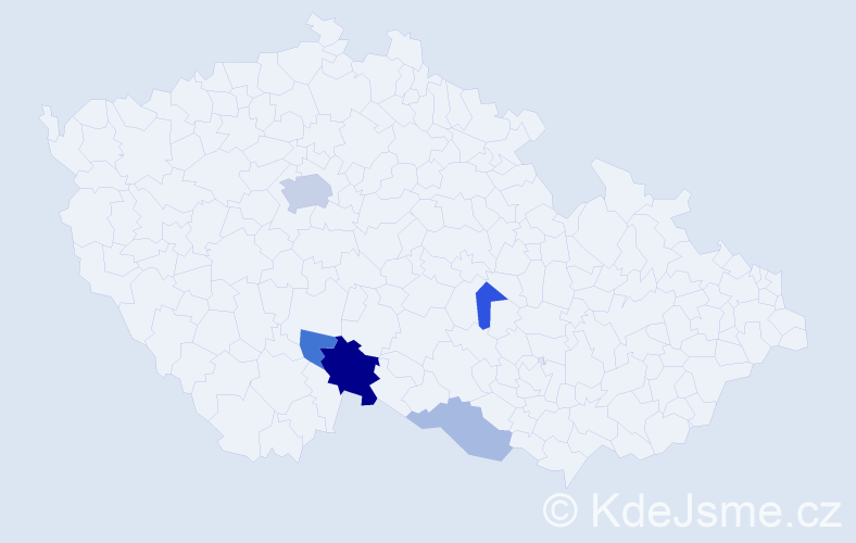 Příjmení: 'Chudomelková', počet výskytů 12 v celé ČR