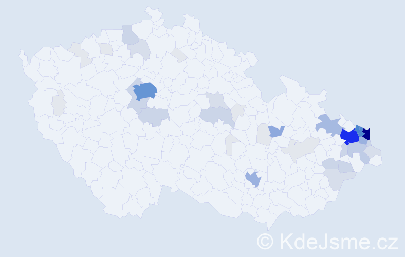 Příjmení: 'Salamon', počet výskytů 194 v celé ČR