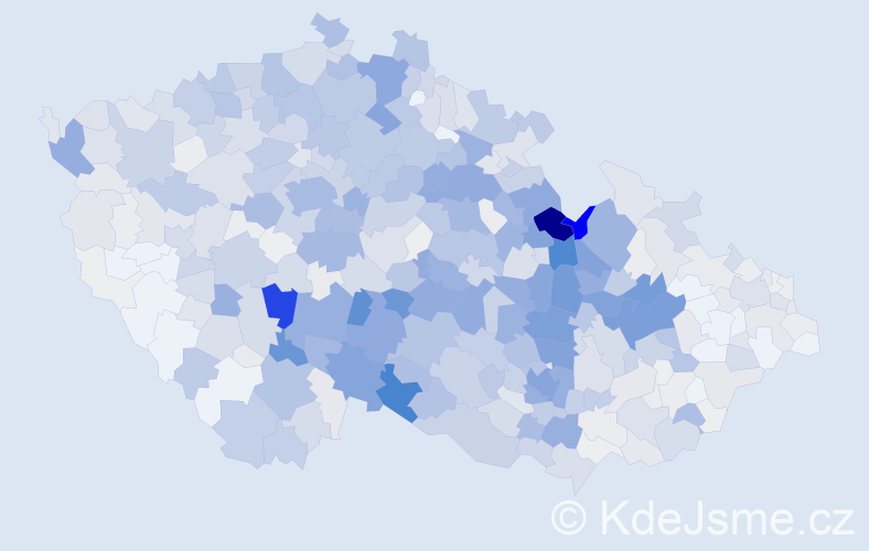 Příjmení: 'Stejskal', počet výskytů 4621 v celé ČR