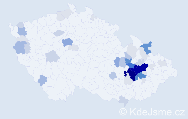 Příjmení: 'Zacpal', počet výskytů 153 v celé ČR