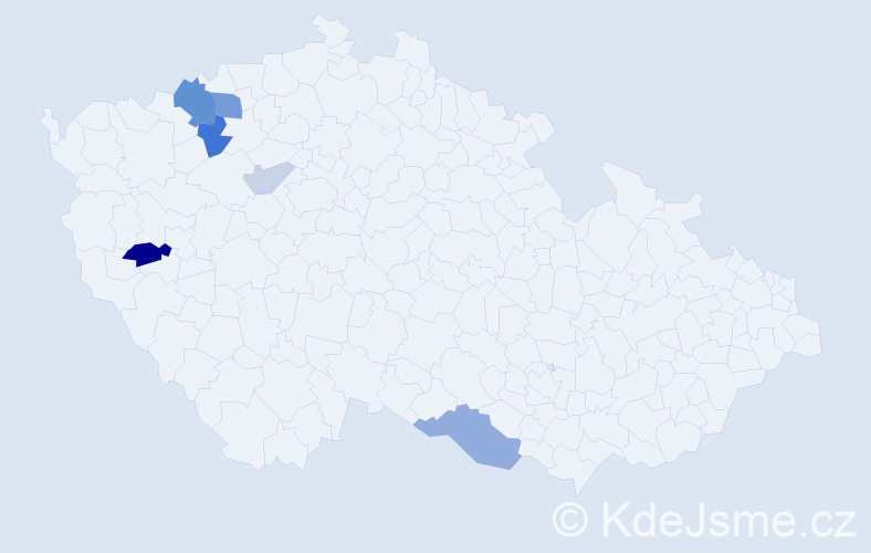 Příjmení: 'Papranec', počet výskytů 15 v celé ČR