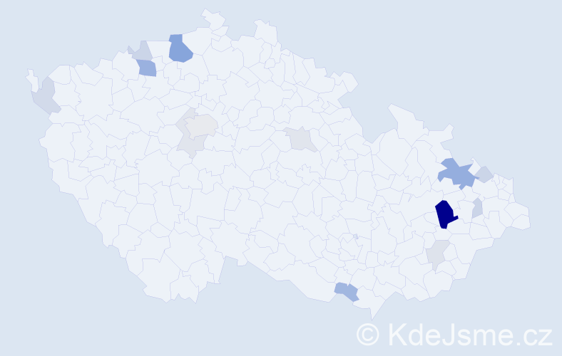 Příjmení: 'Pausová', počet výskytů 39 v celé ČR