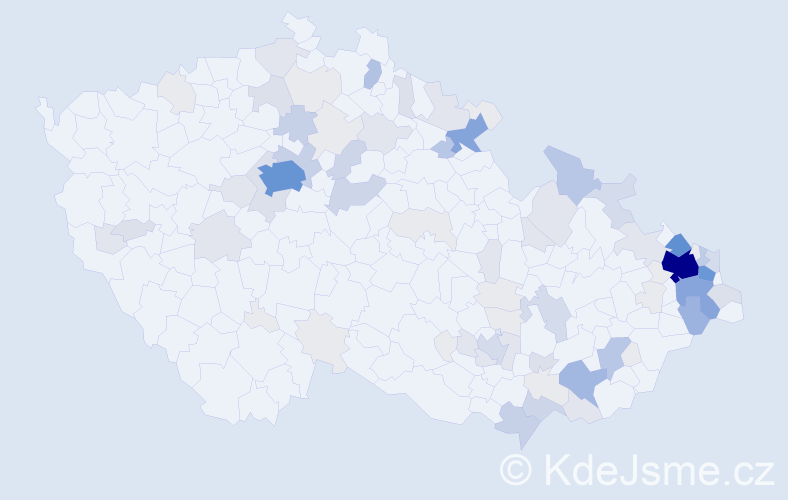 Příjmení: 'Kubina', počet výskytů 354 v celé ČR