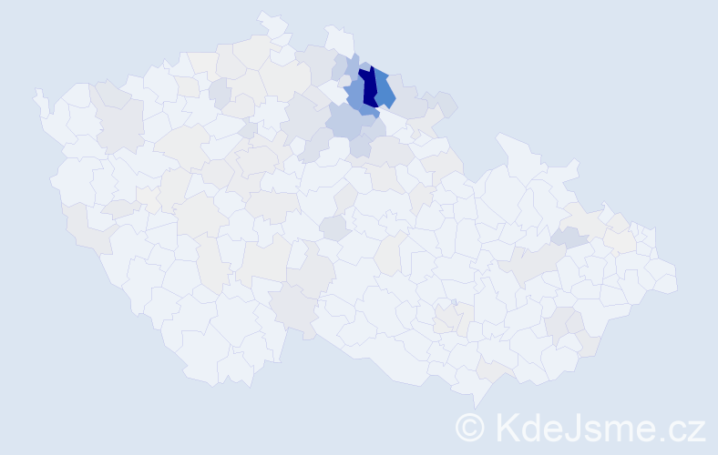 Příjmení: 'Kynčlová', počet výskytů 307 v celé ČR