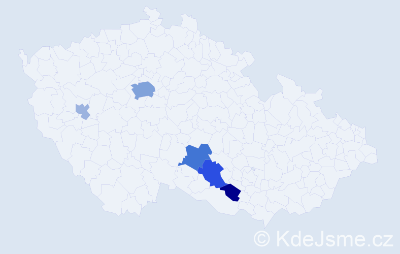 Příjmení: 'Fatrlová', počet výskytů 14 v celé ČR