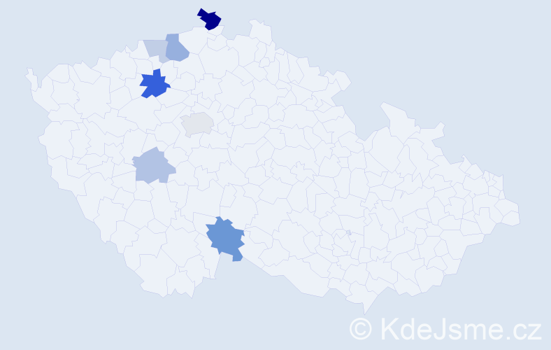 Příjmení: 'Bredl', počet výskytů 15 v celé ČR