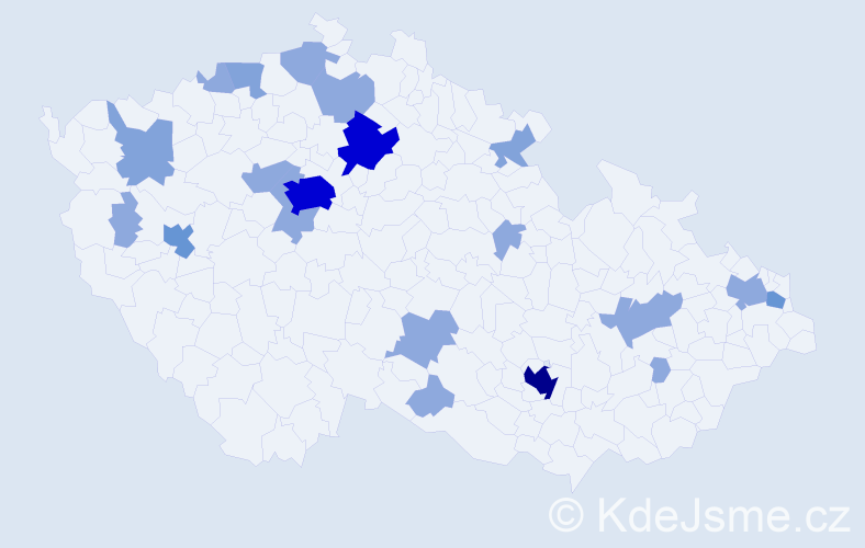 Příjmení: 'Martinez', počet výskytů 46 v celé ČR
