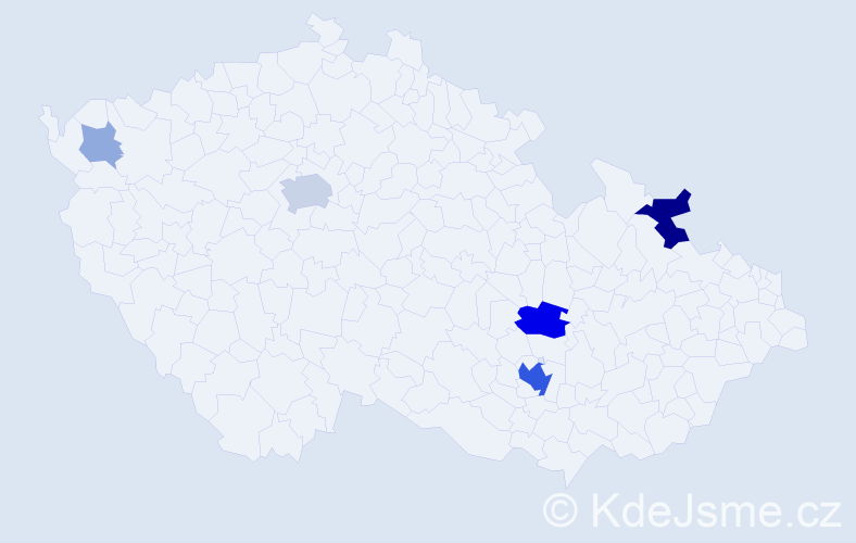 Příjmení: 'Bursáková', počet výskytů 21 v celé ČR