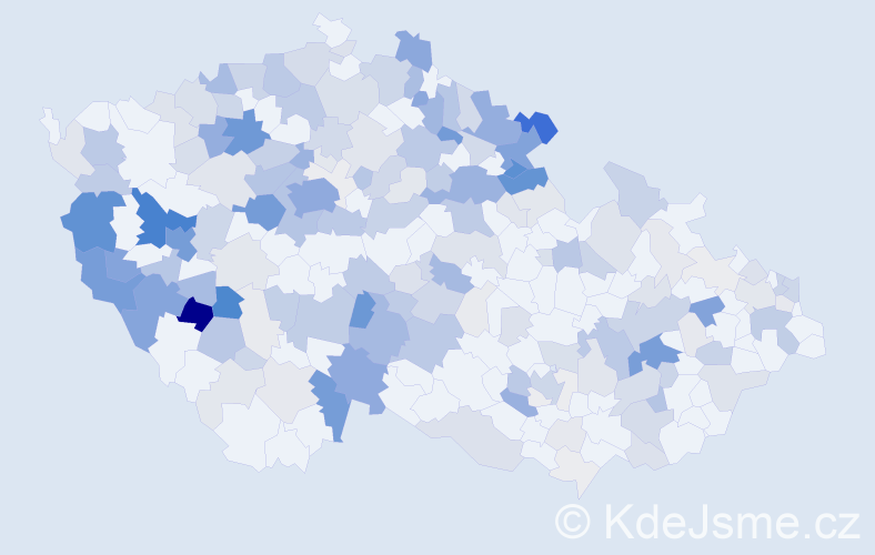 Příjmení: 'Roubal', počet výskytů 882 v celé ČR