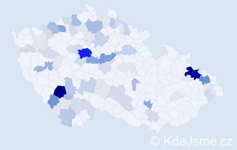Příjmení: 'Rychtář', počet výskytů 267 v celé ČR
