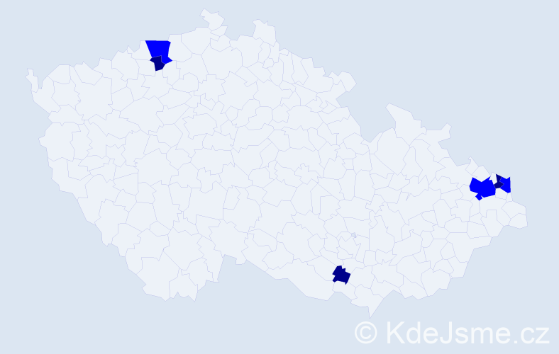 Příjmení: 'Cuprová', počet výskytů 9 v celé ČR