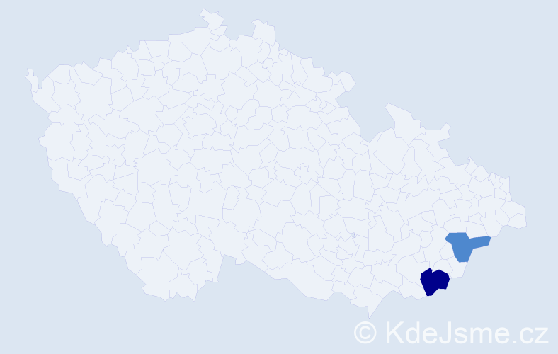 Příjmení: 'Hedia', počet výskytů 8 v celé ČR