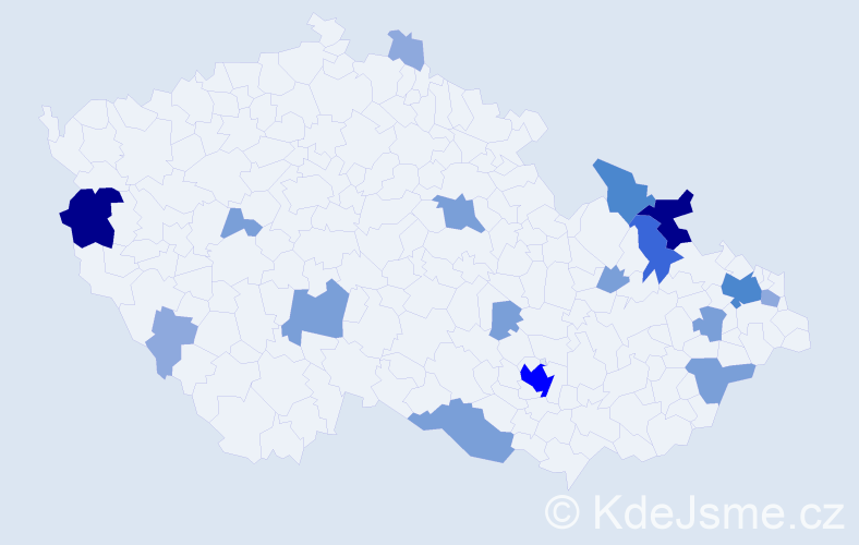 Příjmení: 'Zivčáková', počet výskytů 48 v celé ČR