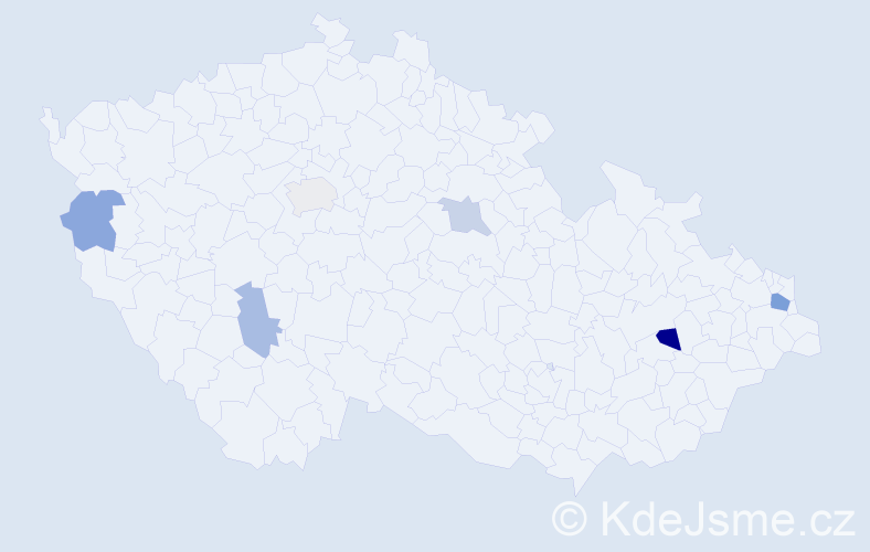Příjmení: 'Ąoąo', počet výskytů 9 v celé ČR