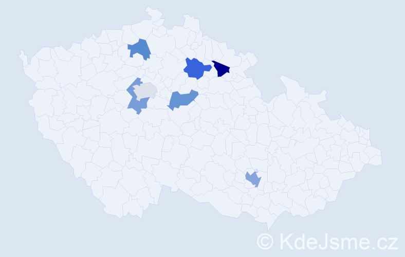 Příjmení: 'Kepenach', počet výskytů 8 v celé ČR