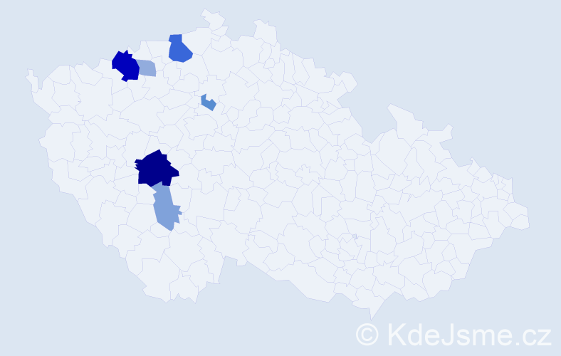 Příjmení: 'Gadžová', počet výskytů 17 v celé ČR